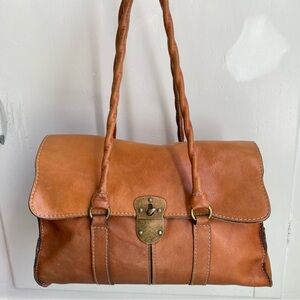 Patricia Nash Cognac Brown Leather Satchel